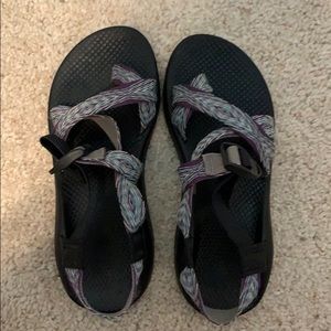 Purple and Blue Chaco Sandals - single strap
